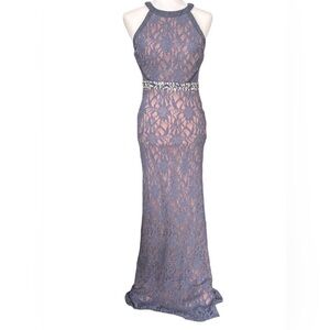 Jodi Kristopher Floor Length Lace Formal Dress Size 5